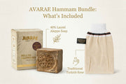 Avaraé Hamam Ritüeli Seti — Kese + Halep Sabunu %40 Defne
